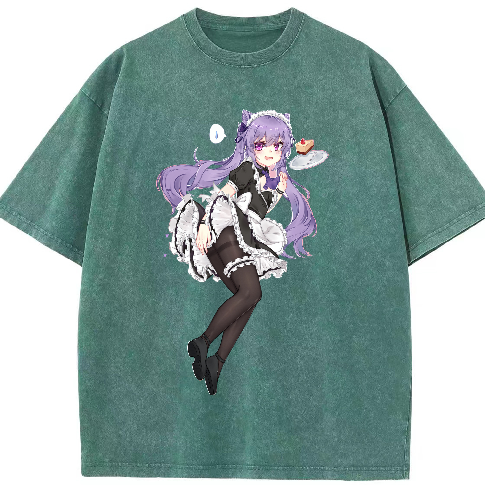 げんし神 刻晴 こくせい genshin Kokusei 綿100% ヴィンテージ風 半袖Tシャツ（フロントプリント）